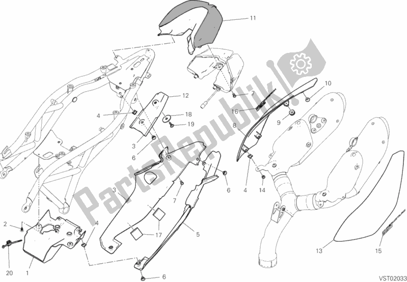 Todas as partes de 36c - Carenagem do Ducati Hypermotard 950 USA 2020
